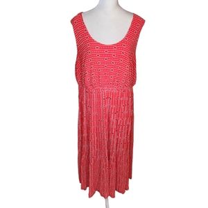Torrid Coral Medallion Print Chiffon Midi Dress